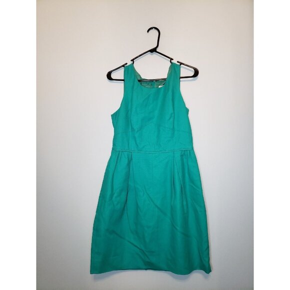 J.CREW Dresses & Skirts - J Crew Womens 6 Pencil Dress Turquoise Green Sleeveless Round Neck M Zip Cotton